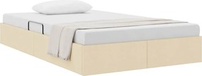 vidaXL Pat cu storage cu headboard Creme 120 x 200 cm țesătură