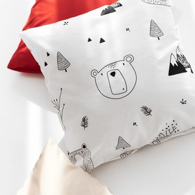 Goldea față de pernă din 100% bumbac pentru copii - animale în peisaj de iarnă 70 x 90 cm