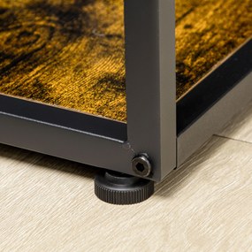 HOMCOM Bibliotecă Mobilă cu 7 Nivele din Lemn și Oțel în Stil Industrial, 83x34x180 cm, Maro | Aosom Romania