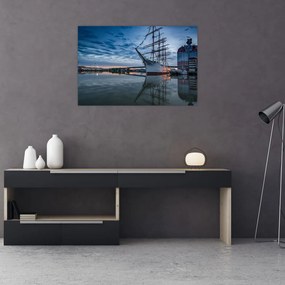 Tablou cu barcă cu pânze (90x60 cm)