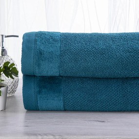 Set 2 prosoape de mâini frotir VITO, turcoaz închis, 50 x 90 cm