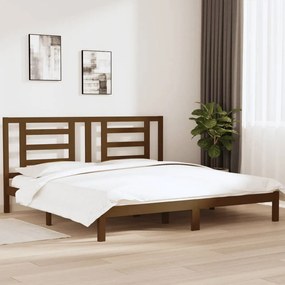 3104371 vidaXL Cadru de pat, maro miere, 200x200 cm, lemn masiv de pin