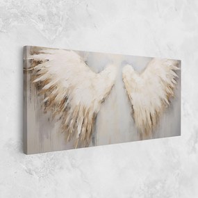 Tablou Canvas, 80x160cm, Dormitor si Living, Moderne, Textura de pictura, Cream White Wings