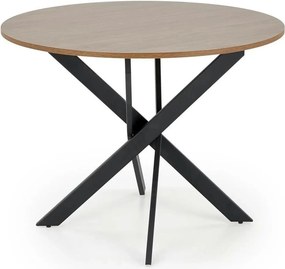Masa EDGAR, nuc/negru, 100x100x76 cm