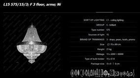 Lustra imperial cristal Bohemia L15 575/15/3; F 3 floor, arms