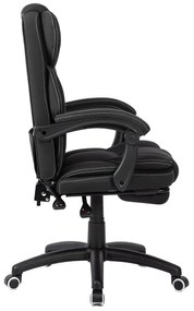 RESIGILAT- Scaun directorial, Masaj si Incalzire in 7 puncte, spatar rabatabil, suport pentru picioare, material textil premium, Negru