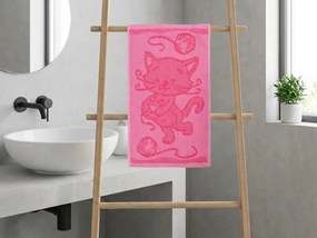 Prosop pentru copii BEBÉ pisica roz 30x50 cm