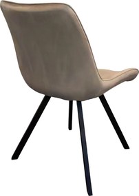 Scaun de luat masa, ţesătură Velvet gri-maro Taupe/negru, SAMIRA