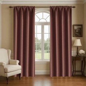 Perdea opaca NEREO 140x250 cm, maro Agatat: Inele metalice