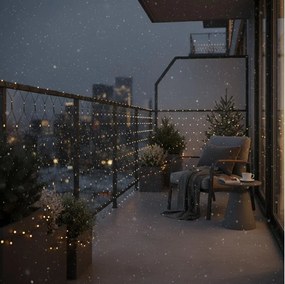 Brilagi - Perdea luminoasă LED pentru exterior, 160 LED, 7 x 2 m, IP44, alb cald