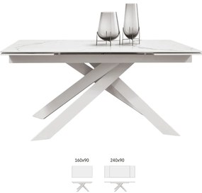MASA BIANCO STATUARIO - STICLA CERAMICA CU  PICIOR METALIC - ALB