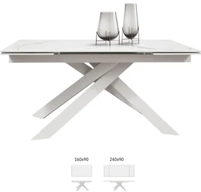 MASA BIANCO STATUARIO - STICLA CERAMICA CU  PICIOR METALIC - ALB