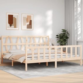 3192511 vidaXL Cadru pat cu tăblie 200x200 cm, lemn masiv de pin
