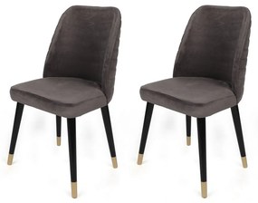 Set de scaune de sufragerie Hugo Anthracite andBlack, 2 bucăți