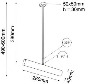 Lustră pe tijă YABU 1xGU10-MR11/15W/230V neagră Shilo 2241