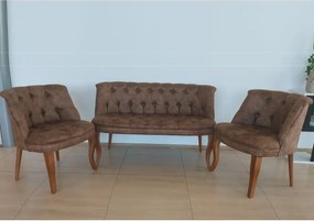Set canapea 2 locuri cu 1 fotolii, Cafe Homs,maro