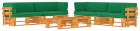 3067026 vidaXL Set mobilier paleți, 6 piese, maro miere, lemn de pin tratat