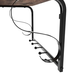 Cuier de perete cu poliță NATE, maro/negru