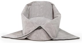 Fotoliu puf pentru copii crem cu tapițerie din catifea reiată Cocoon 100 – SLOWDOWN