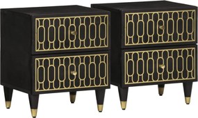 vidaXL Noptiere, 2 buc., 40x33x46 cm, lemn masiv de acacia