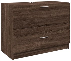 848121 vidaXL Dulap de chiuvetă, stejar maro, 78x37x59 cm, lemn prelucrat