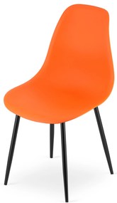 Set 4 scaune portocalii OSAKA cu picioare negre