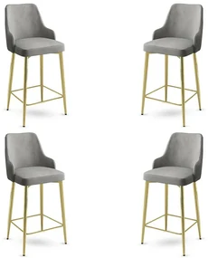 Set de scaune de bar Enox Grey and Gold, 4 buc.