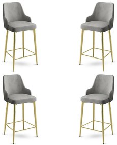 Set de scaune de bar Enox Grey and Gold, 4 buc.