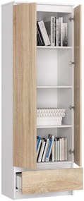 Dulap cu rafturi Renzo (alb + stejar sonoma). 1069572