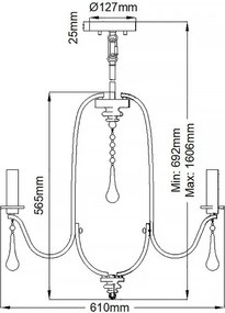 Quintiesse QN-KARLEE5 - Candelabru pe tijă KARLEE 5xE14/60W/230V crom mat