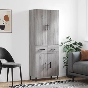 vidaXL Dulap înalt, gri sonoma, 69,5x34x180 cm, lemn compozit