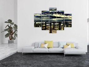 Tablou cu curcubeu deasupa mării (150x105 cm)
