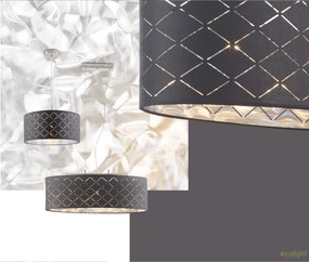 Lustra eleganta cu abajur din tesatura gri cu argintiu, Kidal 40cm 15228H GL