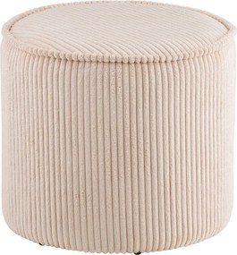 Puf bej cu tapițerie din catifea reiată Taupo – House Nordic