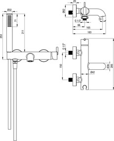 Silia Baterie pentru cadă, cu set de duș Finisaj: Crom BQS_011M