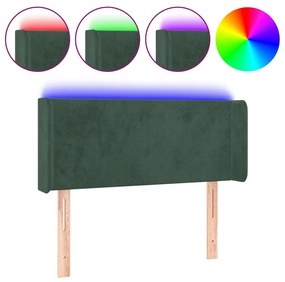 Tablie de pat cu LED, verde inchis, 83x16x78 88 cm, catifea 1, Verde inchis, 83 x 16 x 78 88 cm