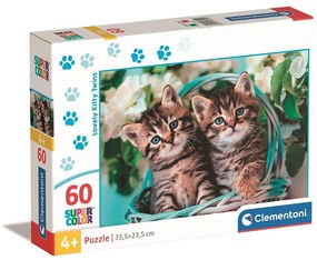 Pisică Lovely Twins Puzzle Clementoni de 60 de piese