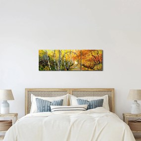 Tablou - Alee romantică de-a lungul apei, pictură în ulei (cu ceas) (90x30 cm)