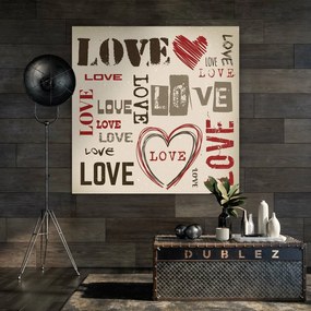 DUBLEZ | Tablou din lemn - Love Love Love