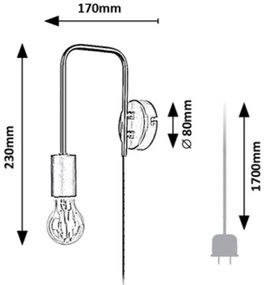 Lampă de perete MANZUR 1xE27/40W/230V Rabalux 71022