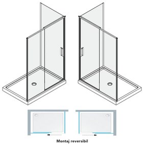 Cabina de dus dreptunghiulara Mediterraneo Petra Gold 120 x 90 cm auriu periat