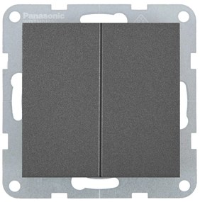 Intrerupator dublu 10A, IP20, Grafit, Panasonic Karre Plus 55
