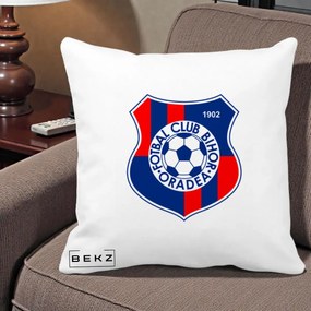 Perna Personalizata FC Bihor Oradea 1902 Fotbal, 40x40 cm, Alba Mata, Husa Detasabila, Perna Inclusa, BEKZ®
