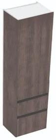 Dulap suspendat baie 45x34x160 cm Kolpa San Harmony, cu usa reversibila si doua sertare, stejar inchis