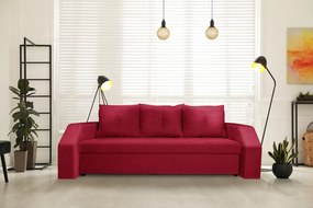 Canapea extensibila Marbella 230x93x77 cm, cu lada de depozitare, rosu