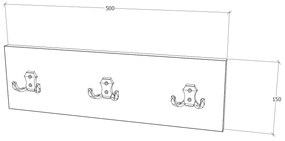 Cuieras Drept Jinx, Stejar Bronz, 50 x 15 cm
