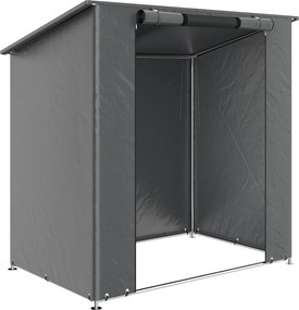 Outsunny Cort garaj 1,9x1,2 m impermeabil cort garaj cu ușă cu fermoar rulabil fereastră de ventilație Gri închis | Aosom Romania