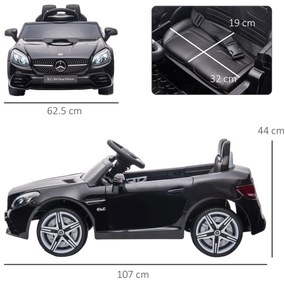 AIYAPLAY Mașină Electrică pentru Copii 3-6 Ani cu 2 Motoare, Telecomandă și Design Sportiv, Dimensiuni 107x62,5x44 cm, Negru | Aosom Romania