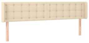 3119213 vidaXL Tăblie de pat cu aripioare crem 163x16x78/88 cm textil