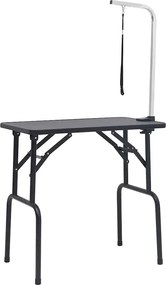 vidaXL Masă pentru îngrijirea câinilor, reglabilă, cu 1 lesă